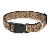 Collar de Perro con Clip de plástico para Bailar Osos de Color Negro de 9 a 15 Pulgadas de Ancho de 1.0 Pulgadas