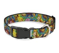 Collar de Perro con Clip de plástico Scooby Doo y Shaggy Poses Munchies teñido Anudado, Multicolor, 15 a 26 Pulgadas, 1.0 Pulgadas de Ancho
