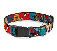 Collar de Perro con Clip de plástico Spider Man Comic Strip de 11 a 17 Pulgadas, 1.0 Pulgadas de Ancho