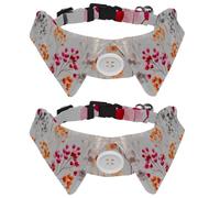Collar de perro con diseño abstracto de flores silvestres en acuarela, color rojo, naranja y marrón, cómodo collar ajustable para perros pequeños y niñas