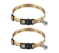 Collar de perro con diseño de cisnes blancos y atardecer, paquete de 2 collares ajustables para mascotas, ajustables de 10.6 a 17.1 pulgadas