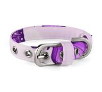 Collar de perro con diseño de mariposas moradas, hebilla de liberación rápida para poner y quitar fácilmente. Collar de gato ajustable y cómodo. Collar de tela Oxford para perros y gatos pequeños y