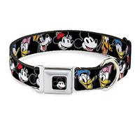 Collar de Perro con Hebilla para cinturón de Seguridad Disney The Sensational Six Smiling Faces Color Negro, 33 a 45,7 cm de Ancho