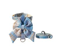 Collar de Perro con Lazo, Lindo arnés para Mascotas con Correa para el Pecho, Cuerda de tracción, Ropa para Gatos, arnés, Chaleco, Princesa, Cachorro, Gatito (Azul S 1_4 kg)