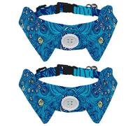 Collar de perro con pajarita, collar de esmoquin formal ajustable para perro con collar de camisa extraíble, collares de gato para mascotas pequeñas, cielo lleno de estrellas maravillosas patrón de
