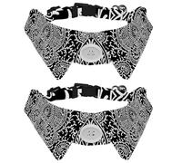 Collar de perro con pajarita, collar de esmoquin formal ajustable para perro con collar de camisa extraíble, collares de gato para mascotas pequeñas, mandala de naturaleza artística floral abstracta