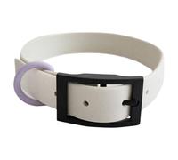 Collar de perro de Biothane, lavable, inodoro y fácil de limpiar para perros pequeños y medianos (gris, L)