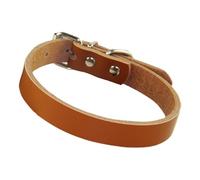 Collar De Perro De Cuero Ajustable | Collar De Piel De Auténtica para Perros con Hebilla De Metal Y Junta Tórica | Accesorios Robustos para Mascotas para Cachorros, Razas Pequeñas, Medianas Y Gra