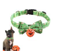 Collar de perro de Halloween de liberación rápida para cachorros con | Divertidos collares de perro para caminar, acampar, viajes, carnaval, cumpleaños, Acción de Gracias, verde, M