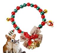Collar de perro de Navidad con y campana, cadena de cuello de cachorro | Collar de Navidad para mascotas de raza mediana y grande, disfraz de utilería para fotos, fiesta de cumpleaños