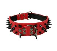 Collar de perro de piel con púas de 2 pulgadas de ancho, para perros Pitbull, Bulldog, Perros grandes, ajustable para perros medianos y grandes, boxeadores, SML, XL