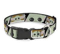 Collar de perro de plástico Clip Star Wars The Child Chibi Face Block negro 40,6 cm a 50,8 cm de ancho