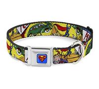 Collar de Perro Hebilla de cinturón de Seguridad clásica acción Comics número 1 Cubierta Superman elevación Coche 15 a 26 Pulgadas 1.0 Pulgadas de Ancho