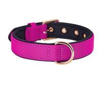 Collar de perro impermeable para exteriores, collar ajustable de nailon para perro, collar de perro acolchado suave, transpirable, collar para mascotas, chihuahua, pug, schnauzer, rojo rosa, M