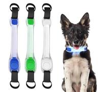 Collar de perro luminoso, banda luminosa para perro, collar impermeable intermitente con 3 modos de iluminación, fácil de conectar a la correa o al arnés