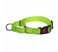 Collar de perro Martingala, collar reflectante para perros grandes, medianos y pequeños, collar de nailon con parada para perros Whippets, galgos (verde, M)