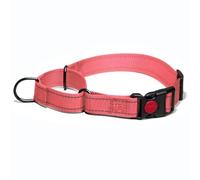 Collar de perro Martingala, collar reflectante para perros grandes, medianos y pequeños, collar de nailon con parada para perros Whippets, galgos (rosa, M)