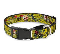 Collar de Perro Martingale con Hebilla Born to Raise Hell Yellow, 3,8 x 33 cm/pequeño