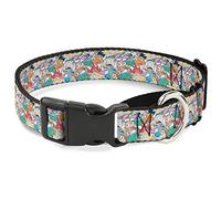 Collar de Perro Martingale de 8 Caracteres con Texto en inglés Nick 90's Rewind 8 Character Mash Up Collage White, 3,8 x 33 x 45 cm (pequeño)