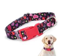 Collar de perro para niña, bonito diseño de corazón de amor, hebilla de liberación rápida, collares de nailon suave para cachorros, regalo para el día de San Valentín, para mascotas pequeñas, medianas