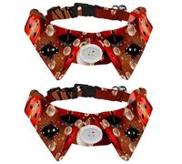 Collar de perro para perros medianos, mariquita, 2 piezas, collar de perro, cómodo corbatín de terciopelo para gatos y mascotas con campana