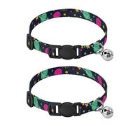Collar de perro pequeño con campana, paquete de 2 collares ajustables para cachorros de 10.6 a 17.1 pulgadas