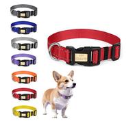 Collar de perro personalizado con nombre grabado, collares reflectantes ajustables para mascotas con hebilla de metal