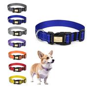 Collar de perro personalizado con nombre grabado, collares reflectantes ajustables para mascotas con hebilla de metal