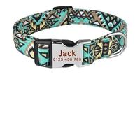 Collar de Perro Personalizado con Nombre Grabado, tamaño pequeño y Mediano, de poliéster.(F,S 26-39cm)