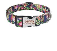 Collar de Perro Personalizado con Nombre Grabado, tamaño pequeño y Mediano, de poliéster.(G,L 38-59cm)