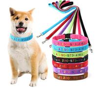 Collar de Perro Personalizado - Nombre de Perro Bordado Personalizado Número de teléfono con Collar de - 7 Colores - 4 tamaños Ajustables: S- M- L-XL, para Perros pequeños, medianos
