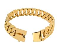 Collar de perro resistente, cadena cubana de 32 mm con hebilla de seguridad, collar Pitbull a prueba de masticación para perros medianos y grandes