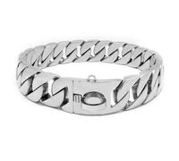 Collar de perro resistente, cadena cubana de 32 mm con hebilla de seguridad, collar Pitbull a prueba de masticación para perros medianos y grandes