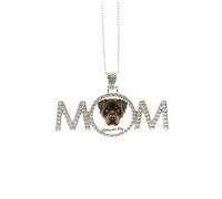 Collar de perro rottweiler negro feroz para el día de la madre, regalo para mamá, abuela, joyería de cumpleaños, Medium