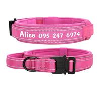 Collar De Perro Táctico Militar con Nombre De Identificación Personalizado Reflectante para Exteriores, Collar De Labrador Retriever De Nailon Ajustable Personalizado,A,Metro