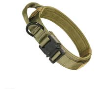 Collar De Perro Táctico Militar De Nailon Ajustable con Mango De Control, Collar De Entrenamiento De Caza, Pastor Alemán, Bulldog, Labrador,Verde,Largo 42-54CM