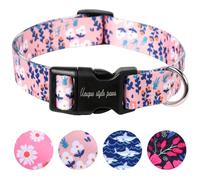 Collar de Perro Único Estilo Paws de Hojas Azules - Arnés, Correa y Cadena de Pajarita Ancha - Regalos para Perros Pequeños y Medianos