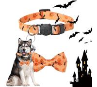 Collar de perros de Halloween: cuello festivo de mascotas, correa de cuello ajustable, banda de estampado Ghost | Cómodo collar de Halloween con hebilla rápida y diseño temático para perros durante la