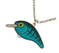 Collar de pescado para mujer, joyas de pescado - Joyería de cebo ligera hecha a mano para padre, amigo, mujer, hombre y niños, Siehe Beschreibung, Acrílico, Ver descripción
