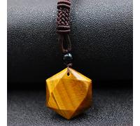 Collar de piedra curativa Natural colgantes Chakra facetado Hexagonal ojo de tigre ópalo joyería de cuarzo,Marrón ojo de tigre