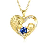 Collar de piedra natal de mamá FANCIME Collar de amor entre madre e hija con corazón "Te quiero mamá" Regalos para el día de la madre Joyería Regalos para abuela Mamá Esposa 16"+2" Pulgadas, 45.72 cm