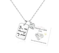 Collar de piedra natal, regalo de cumpleaños para mujer, plata de ley 925, collar de cumpleaños con corazón, ajustable, grabado «You are always my love», regalo de joyería con tarjeta para mamá