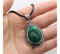 Collar de piedra natural Collar de ópalo de cristal con gota de agua,A-Malaquita