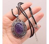 Collar de piedra natural Collar de ópalo de cristal con gota de agua,B-Amatista