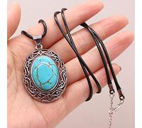 Collar de piedra natural Collar de ópalo de cristal con gota de agua,B-Green Turquoise
