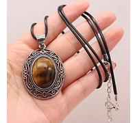 Collar de piedra natural Collar de ópalo de cristal con gota de agua,B-Tiger Eye