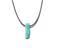 Collar de piedra natural cruda Gargantilla de cordón de cuero Obsidiana Amatistas Cuarzo Cristal Meditación Joyería para mujeres Hombres-amazonita