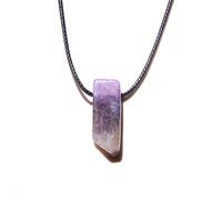 Collar de piedra natural cruda Gargantilla de cordón de cuero Obsidiana Amatistas Cuarzo Cristal Meditación Joyería para mujeres Hombres-amatista