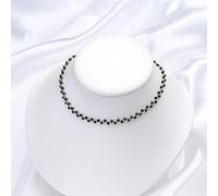 Collar de piedra natural para mujer, turmalina, fluorita, amatista, gargantilla hecha a mano, diseño de fiesta, boda, regalo de lujo, gargantilla delicada, 40-45 cm, espinela negra