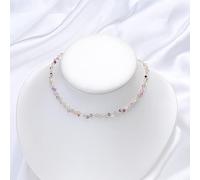 Collar de piedra natural para mujer, turmalina, fluorita, amatista, gargantilla hecha a mano, diseño de fiesta, boda, regalo de lujo, gargantilla delicada, 40-45 cm, fluorita